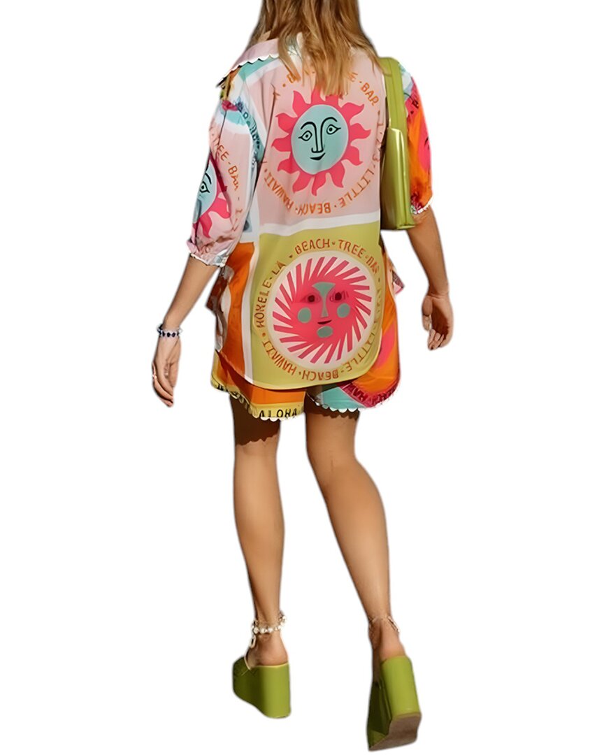ESEA Esea 2Pc Linen-Blend Shirt & Short Set