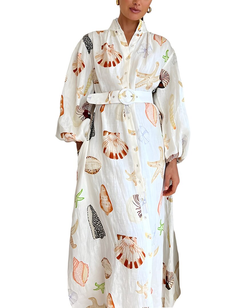 Esea Linen-Blend Midi Dress