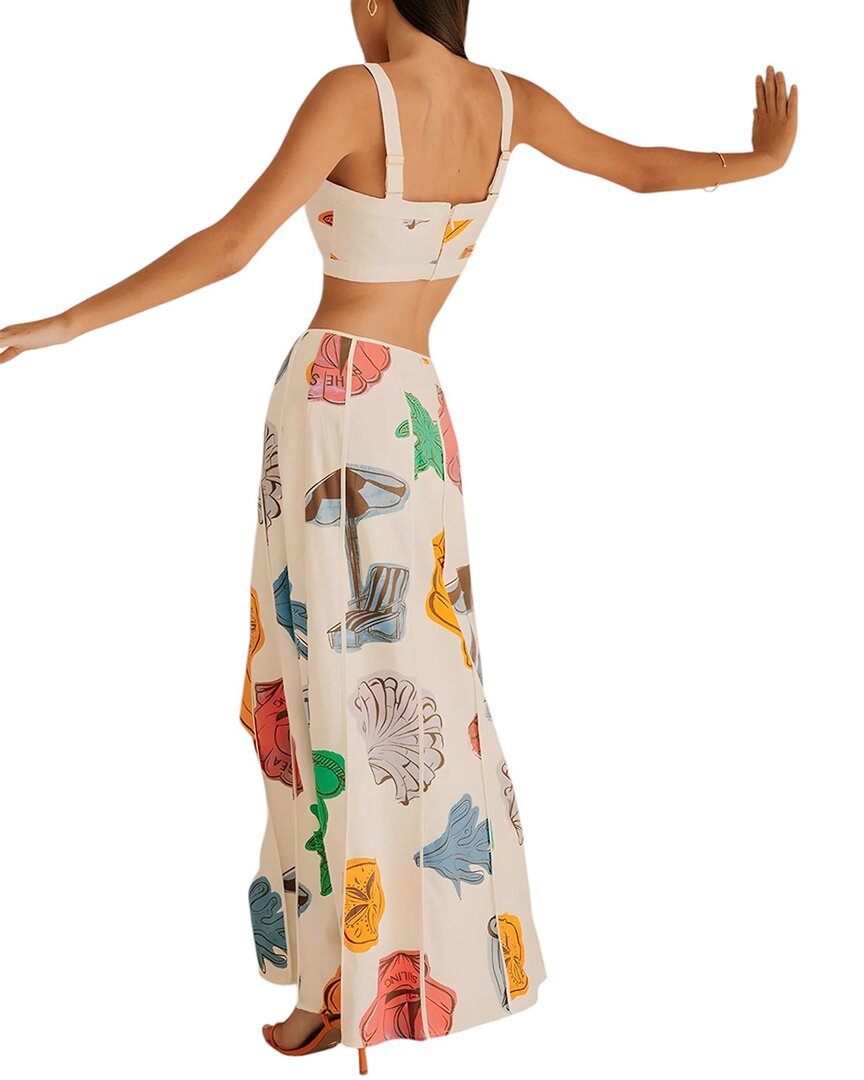 Amina Glam 2Pc Linen-Blend Top & Skirt Set