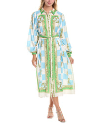 Gracia Balloon Sleeve Shirtdress Regular 4 (S) Blue