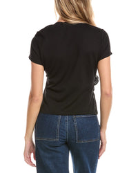 Gracia Womens Flower Top, M, Black