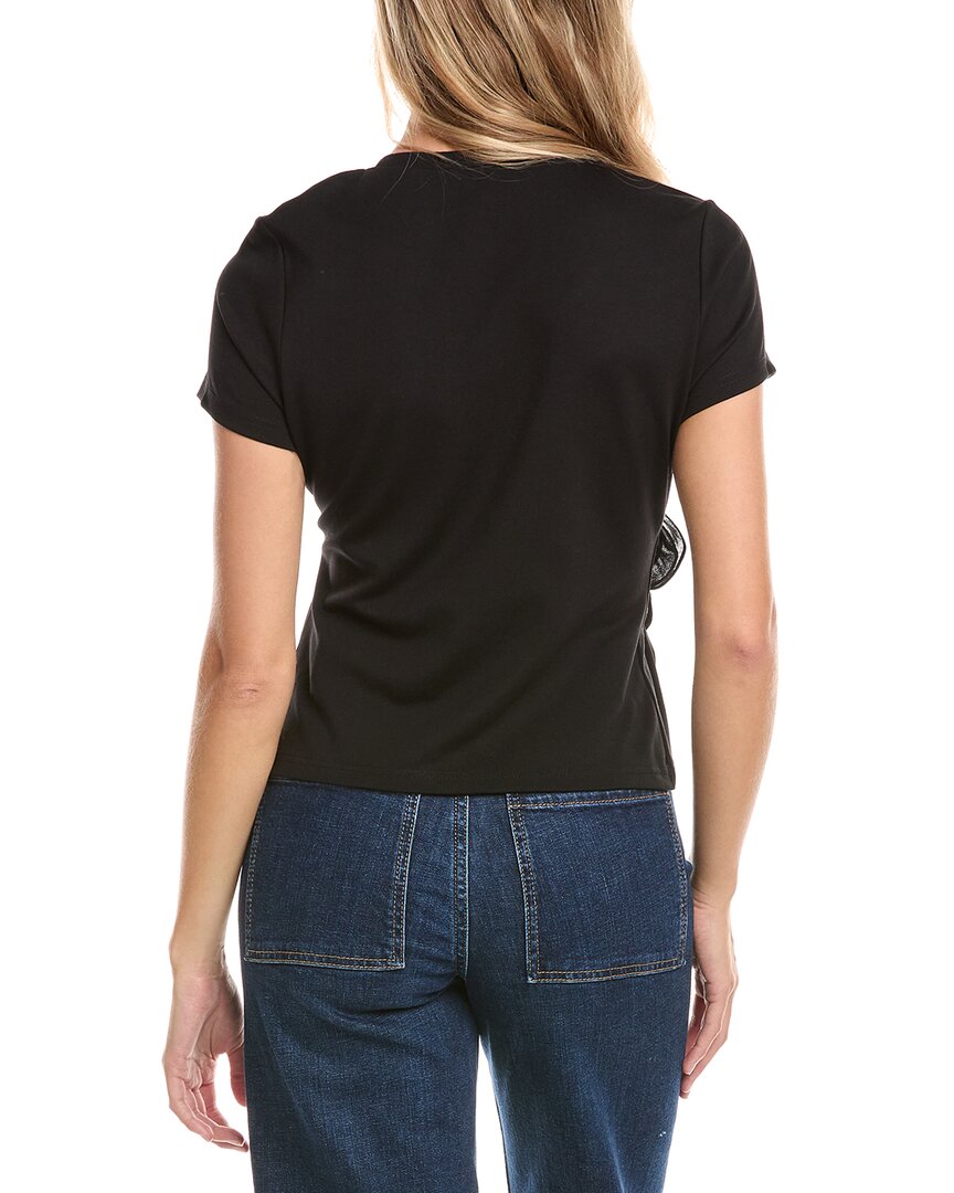 Gracia Womens Flower Top, M, Black