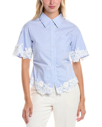 Gracia Stripe Blouse Blue