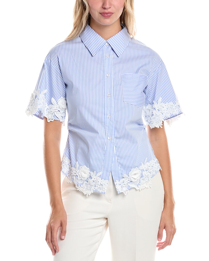 Gracia Stripe Blouse Blue
