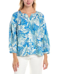 Tori Richard Rhapsody In Blue Selah Blouse