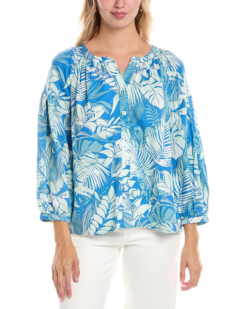 Tori Richard Rhapsody In Blue Selah Blouse