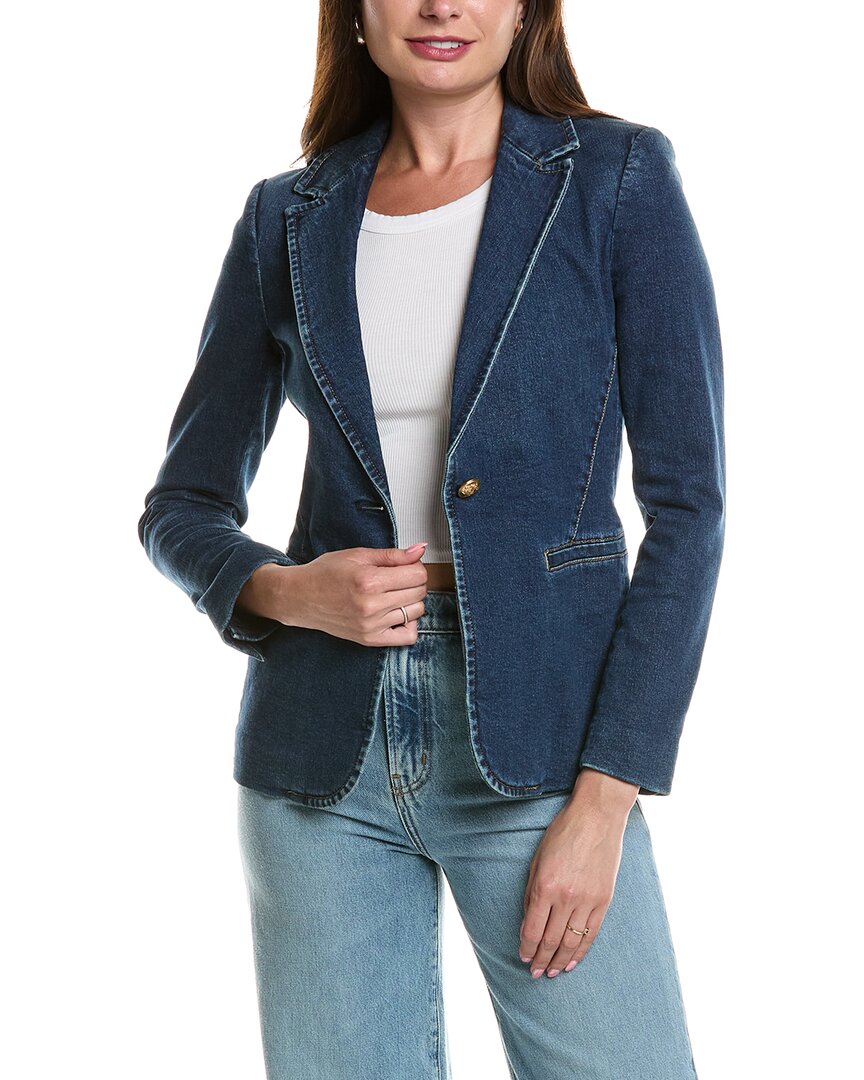 Alice + Olivia Macey Notch Collar Fitted Blazer Blue