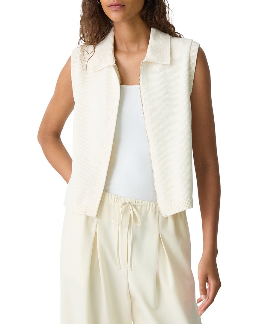 Theory Zip-Up Vest Brown Multi