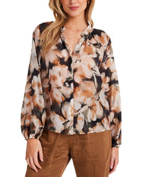 Bella Dahl Bella Dahl Long Sleeve Shirred Raglan Button-Up Shirt