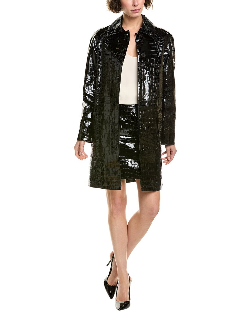 Michael Kors Collection Michael Kors Collection Croc-Embossed Leather Coat