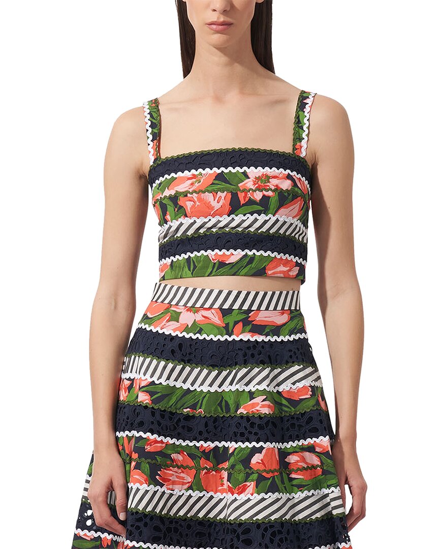 Carolina Herrera Thick Strap Crop Top 6 Blue