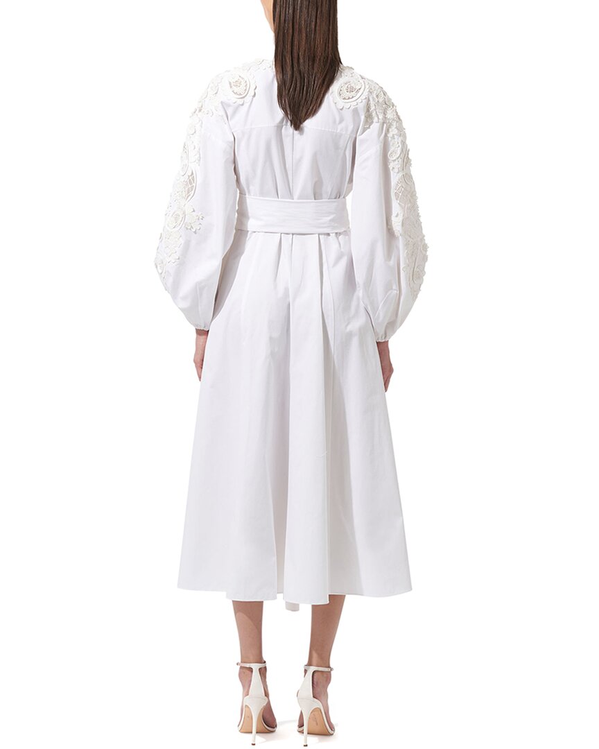 Carolina Herrera Open Front Balloon Sleeve Midi Dress