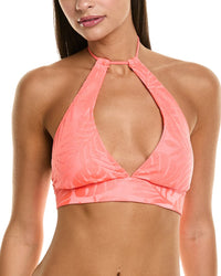 La Blanca Island Palm Banded Halter Bra Bikini Top