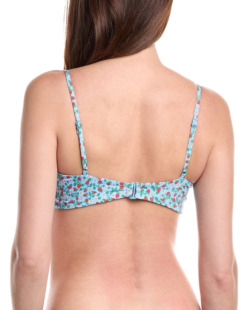 Sea Ny Lilly Print Tie-Front Bikini Top
