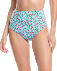 Sea Ny Lilly Print High-Waist Bikini Bottom