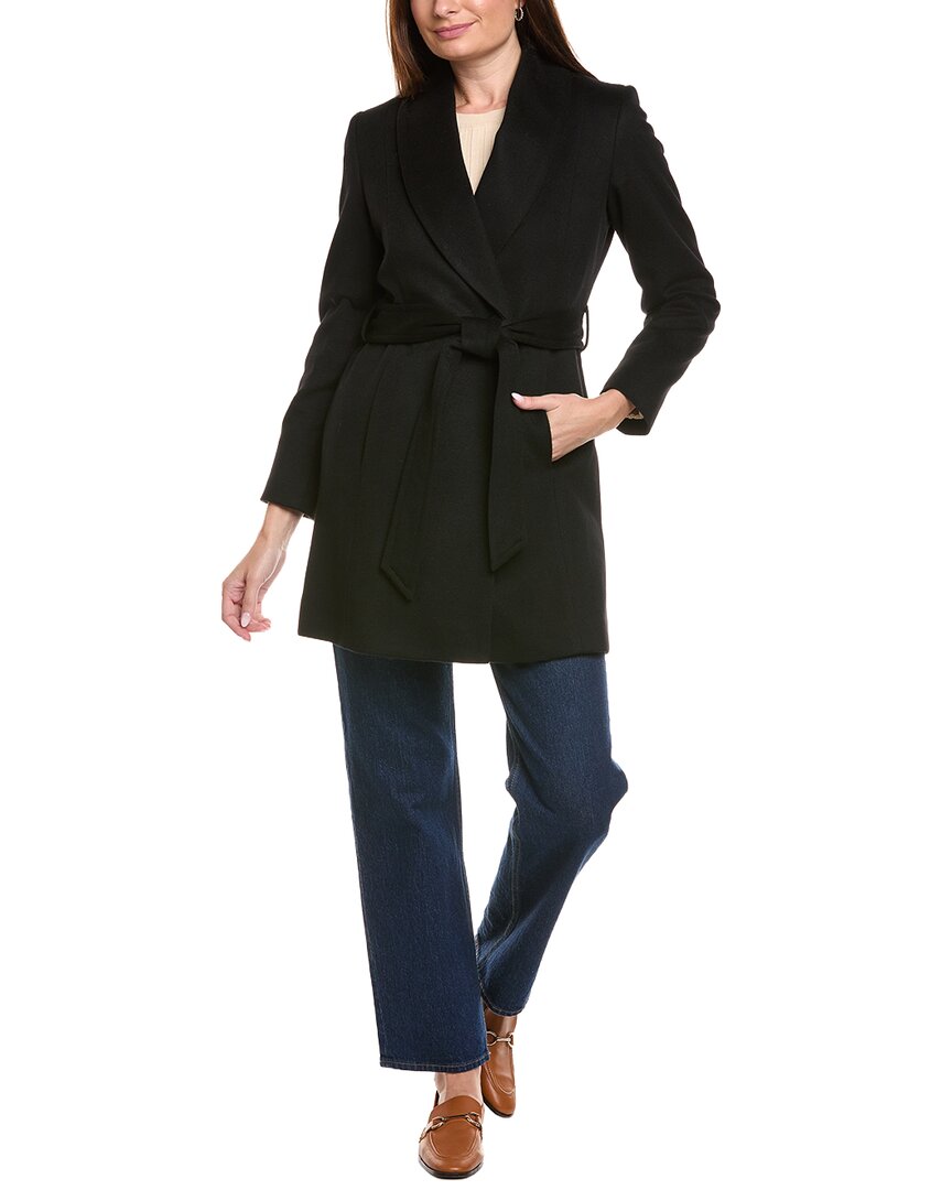 Sofiacashmere Belted Wool & Cashmere-Blend Wrap Coat