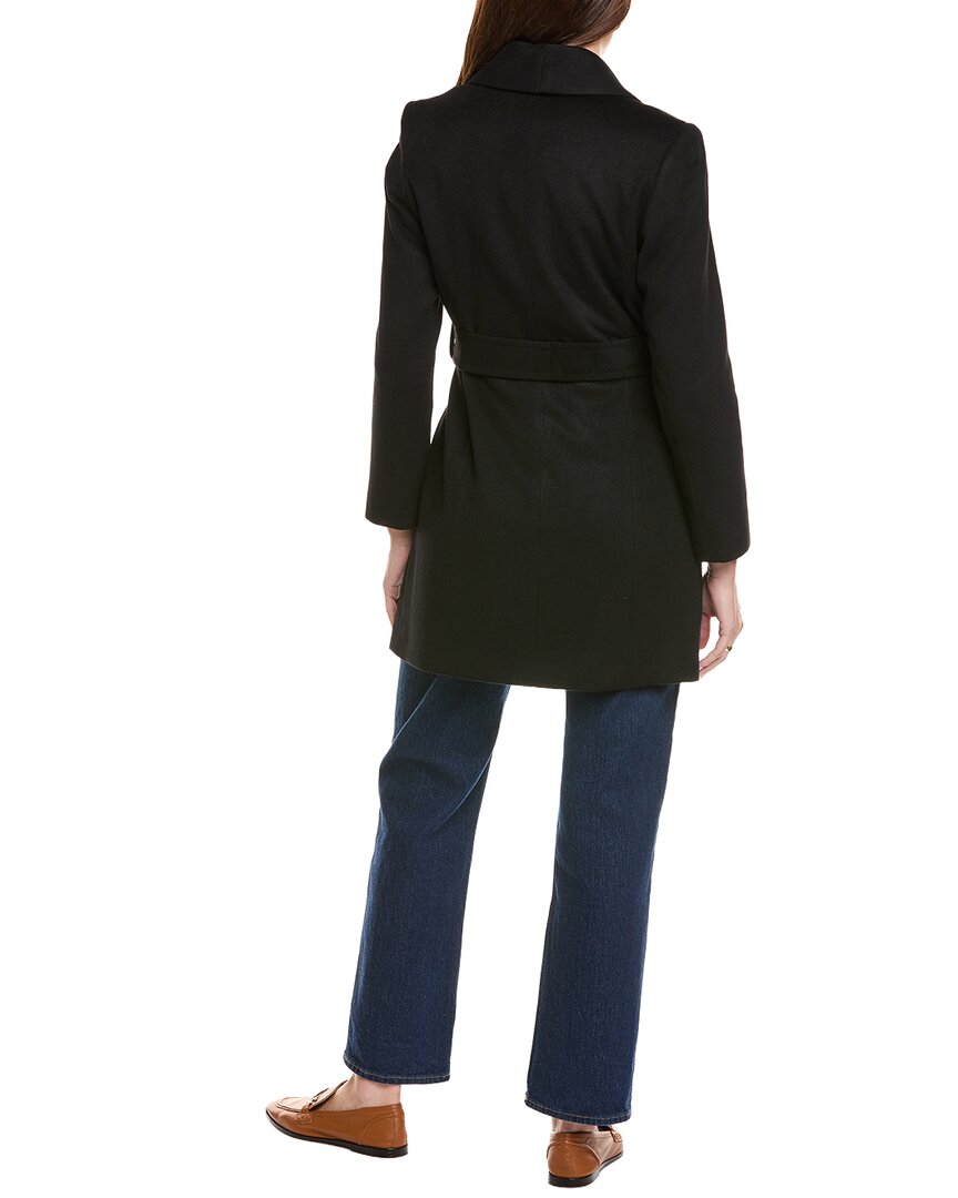 Sofiacashmere Belted Wool & Cashmere-Blend Wrap Coat