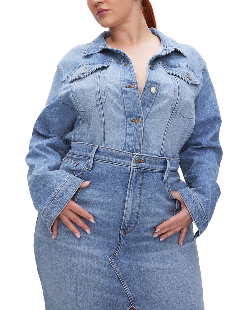 Good American Committed Denim Jacket Blue