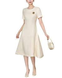 Wlzd Linen-Blend Midi Dress