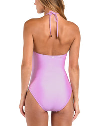 L’Agence Leila Shimmer Halter One-Piece