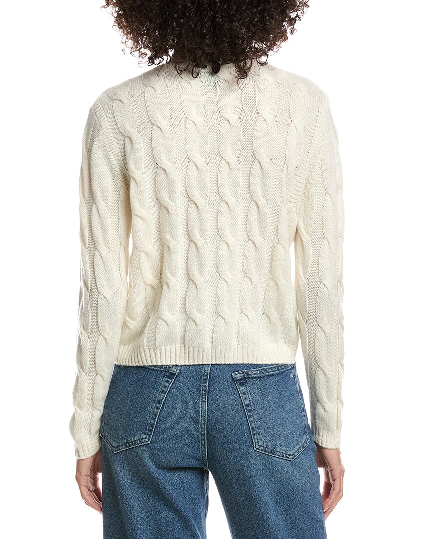 Forte Cashmere Wool & Cashmere-Blend Cable V-Neck Cardigan