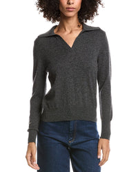 Forte Cashmere Wool & Cashmere-Blend Crystal Polo Sweater
