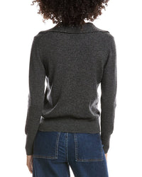 Forte Cashmere Wool & Cashmere-Blend Crystal Polo Sweater