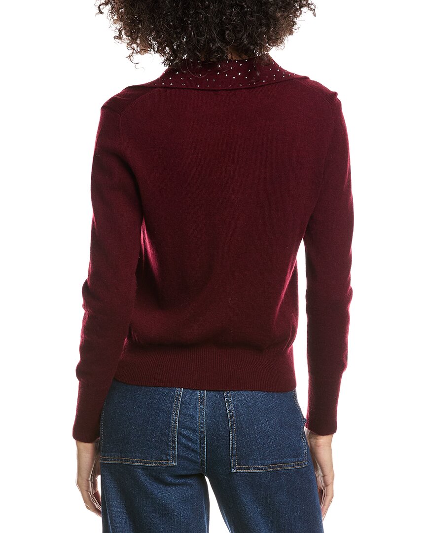 Forte Cashmere Wool & Cashmere-Blend Crystal Polo Sweater