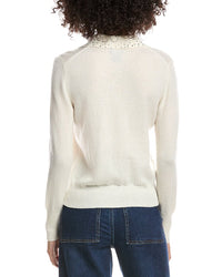 Forte Cashmere Wool & Cashmere-Blend Crystal Polo Sweater