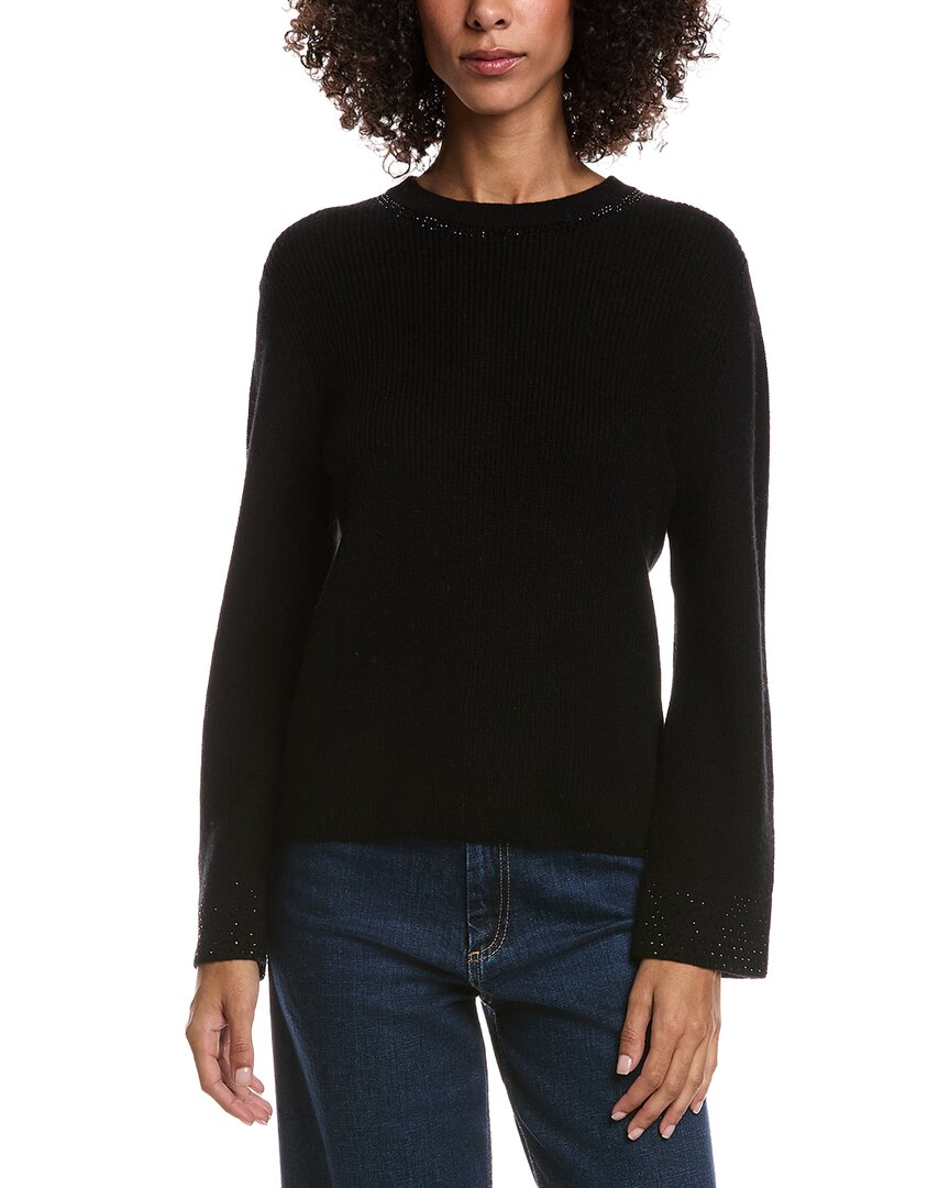 Forte Cashmere Studded Wool & Cashmere-Blend Sweater