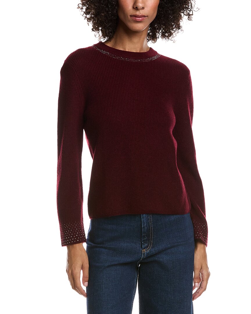Forte Cashmere Studded Wool & Cashmere-Blend Sweater