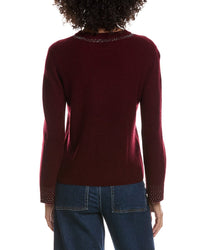 Forte Cashmere Studded Wool & Cashmere-Blend Sweater