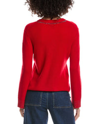 Forte Cashmere Studded Wool & Cashmere-Blend Sweater