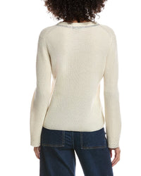 Forte Cashmere Studded Wool & Cashmere-Blend Sweater