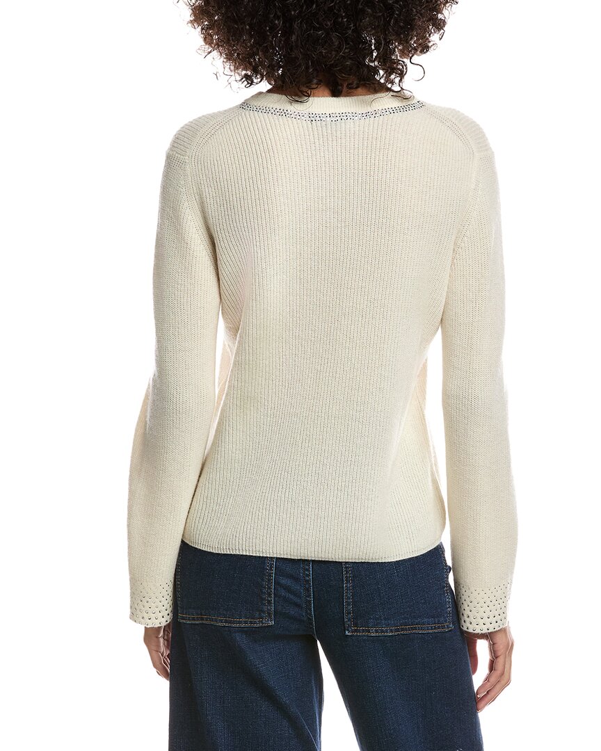 Forte Cashmere Studded Wool & Cashmere-Blend Sweater