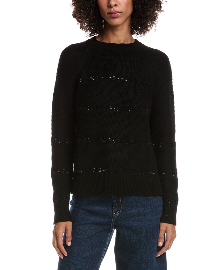 Forte Cashmere Crystal Wool & Cashmere-Blend Raglan Sweater