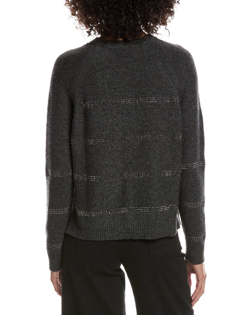 Forte Cashmere Crystal Wool & Cashmere-Blend Raglan Sweater