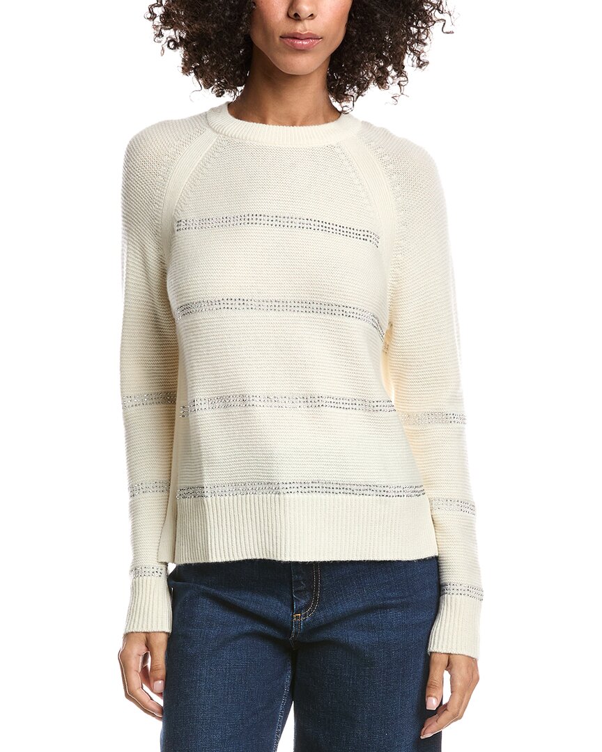 Forte Cashmere Crystal Wool & Cashmere-Blend Raglan Sweater