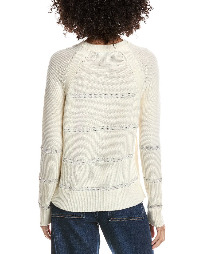 Forte Cashmere Crystal Wool & Cashmere-Blend Raglan Sweater