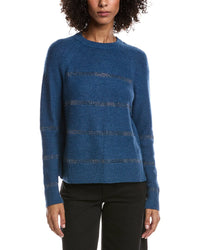 Forte Cashmere Crystal Wool & Cashmere-Blend Raglan Sweater