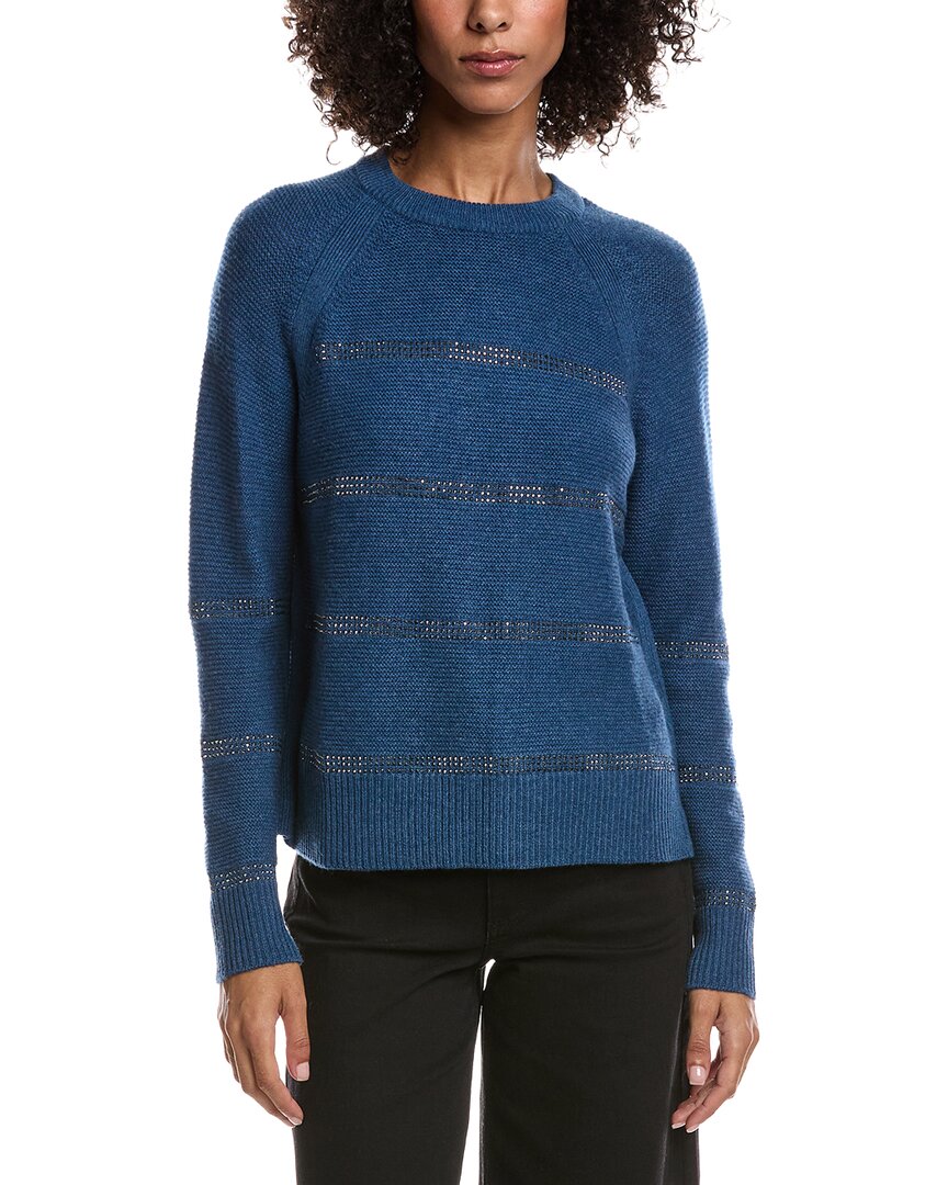 Forte Cashmere Crystal Wool & Cashmere-Blend Raglan Sweater