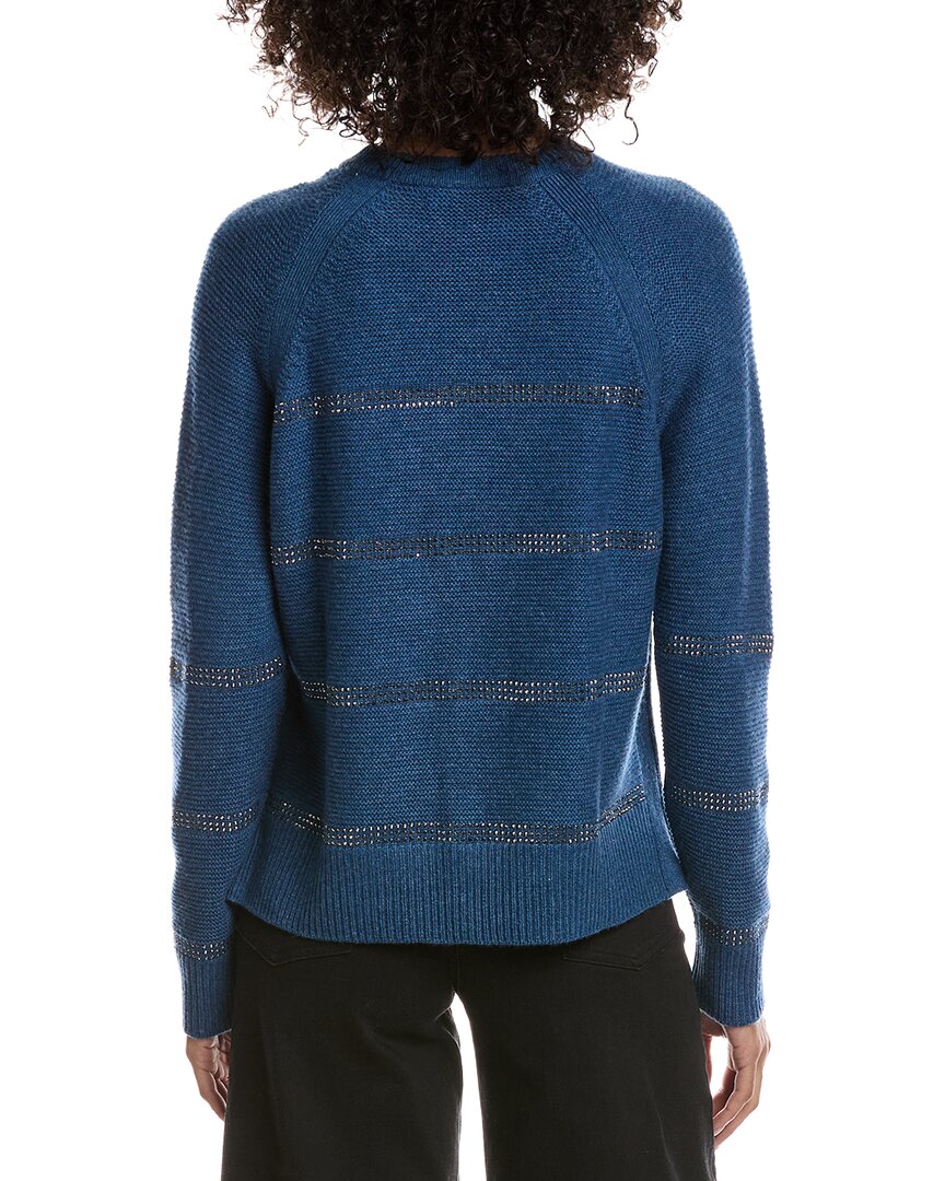 Forte Cashmere Crystal Wool & Cashmere-Blend Raglan Sweater