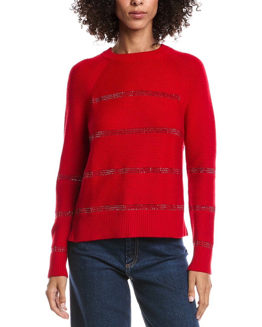 Forte Cashmere Crystal Wool & Cashmere-Blend Raglan Sweater