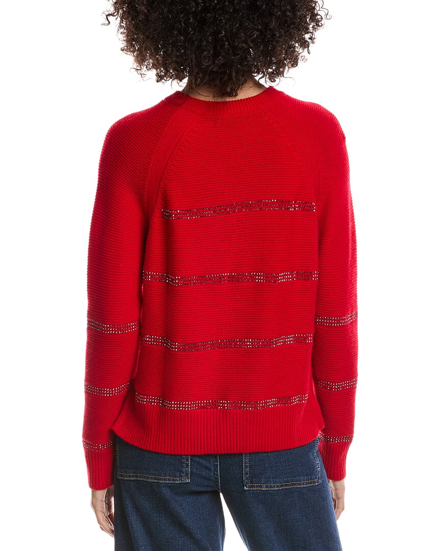 Forte Cashmere Crystal Wool & Cashmere-Blend Raglan Sweater