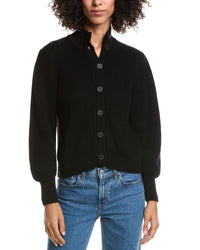 Forte Cashmere Button Wool & Cashmere-Blend Cardigan