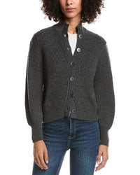 Forte Cashmere Button Wool & Cashmere-Blend Cardigan
