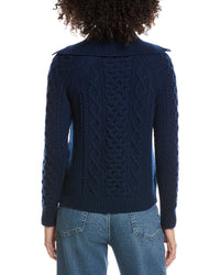 Forte Cashmere Wool & Cashmere-Blend Luxe Cable Cardigan