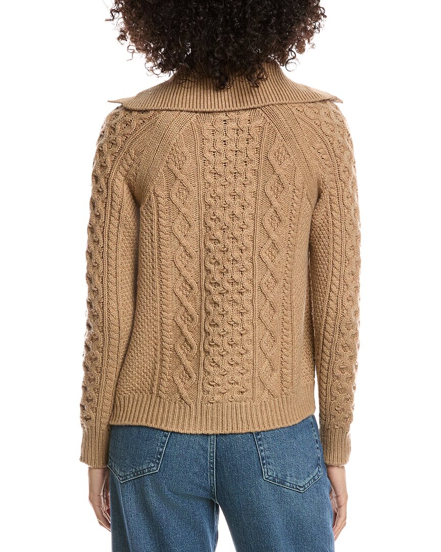 Forte Cashmere Wool & Cashmere-Blend Luxe Cable Cardigan