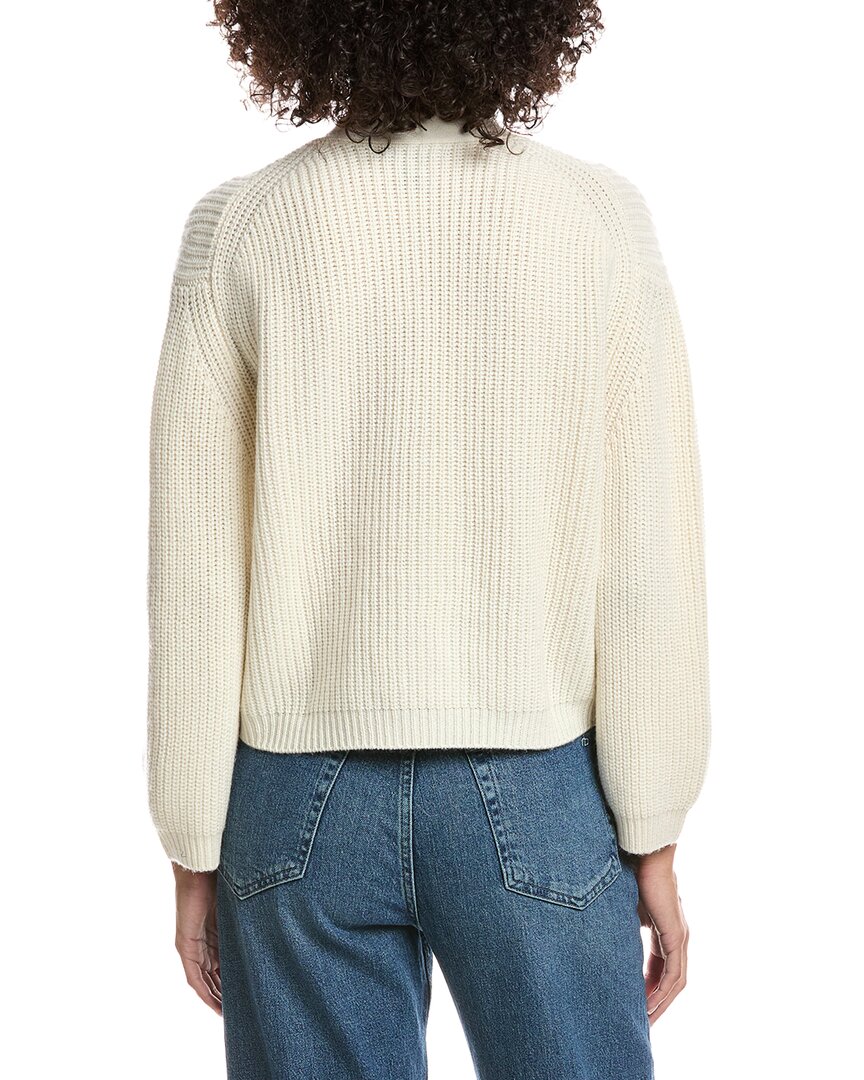 Forte Cashmere Wool & Cashmere-Blend Short Rib V-Neck Button Cardigan