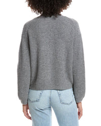 Forte Cashmere Wool & Cashmere-Blend Short Rib V-Neck Button Cardigan